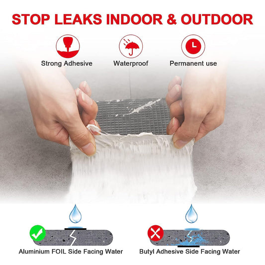 PACK OF 2, Super Strong Adhesive Waterproof tape Permanent Repair Roof Water Leakage