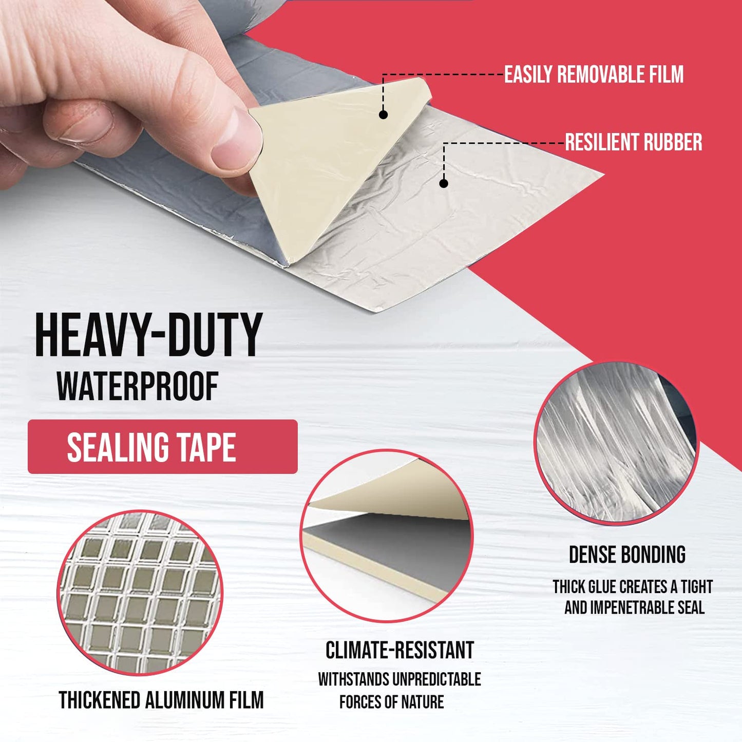 PACK OF 2, Super Strong Adhesive Waterproof tape Permanent Repair Roof Water Leakage